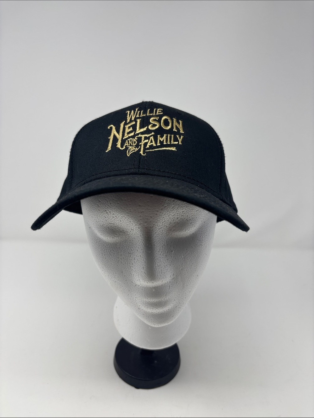 OTTO Black Cap with Gold Willie Nelson and Family Embroidery